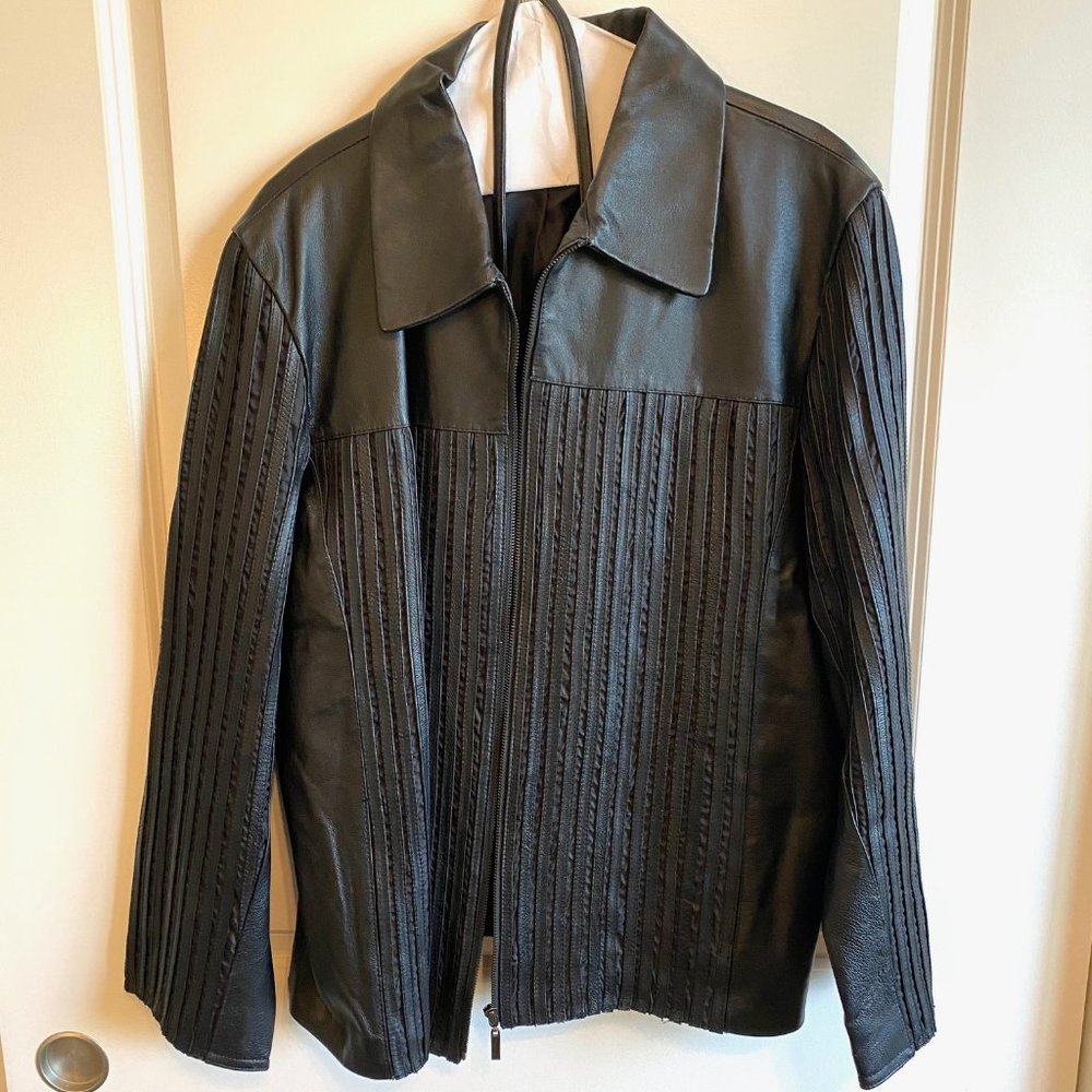 NWOT Black genuine leather motorcycle jacket